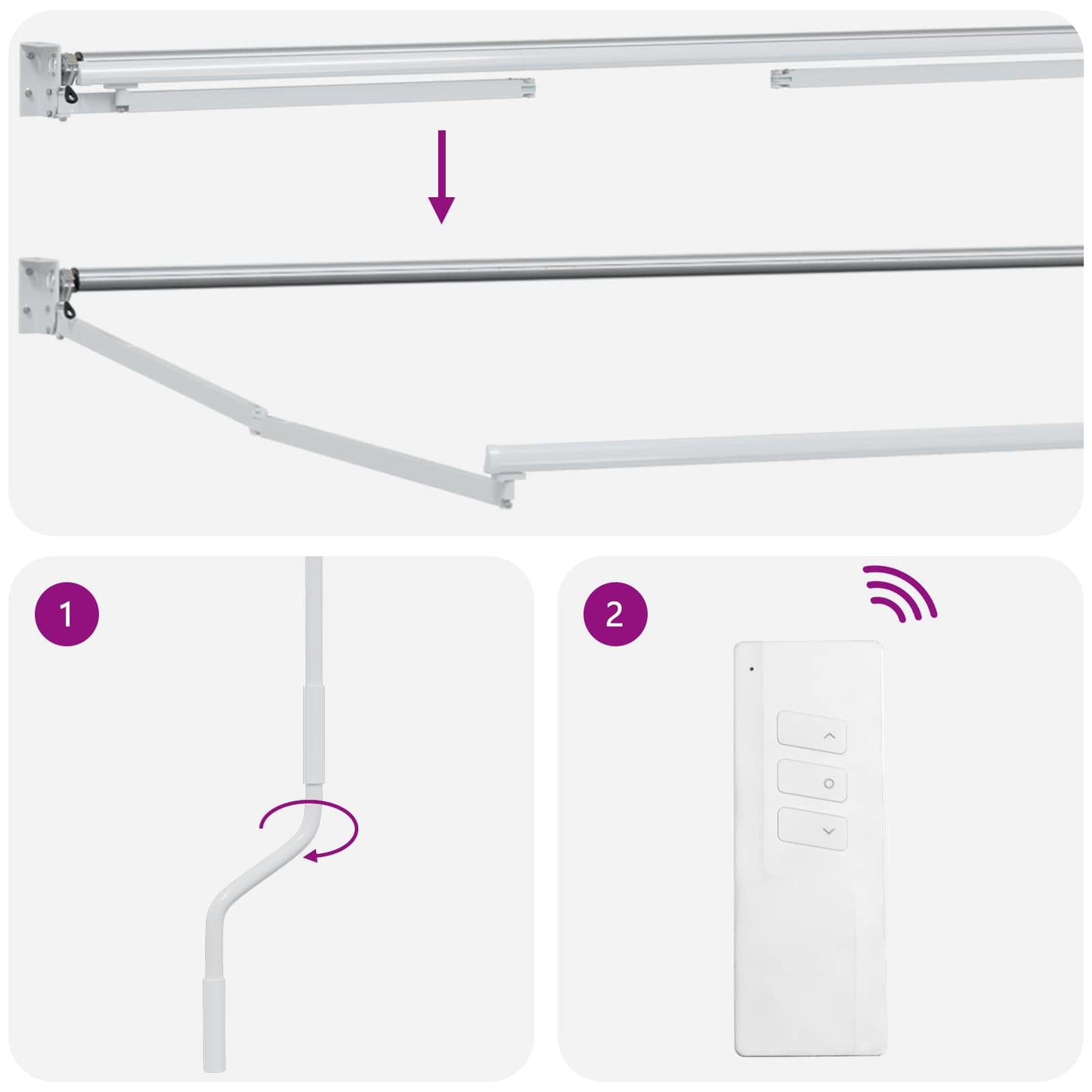 Electric Retractable Awning Beige and White 3.5 x 2 m
