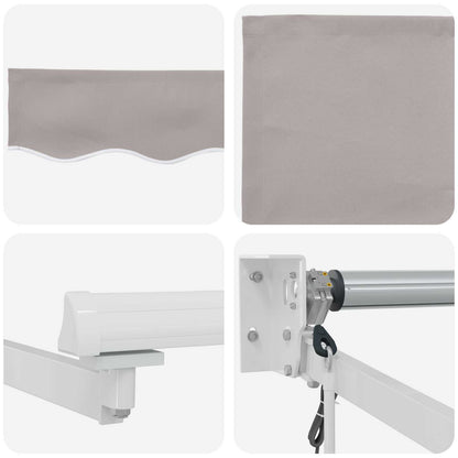 Electric Retractable Awning Light Grey and White 4 x 2 m