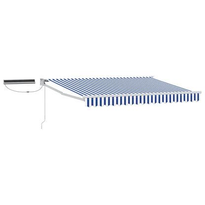 Electric Retractable Awning Blue and White 3 x 2.5 m