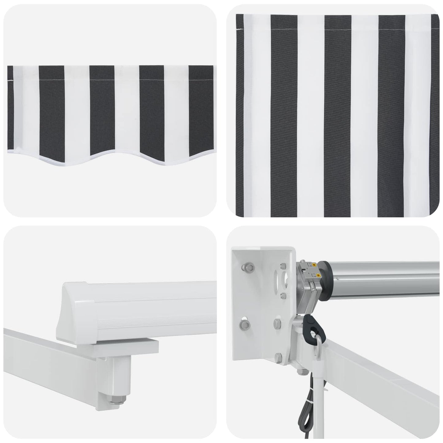 Electric Retractable Awning Anthracite and White 3 x 2.5 m