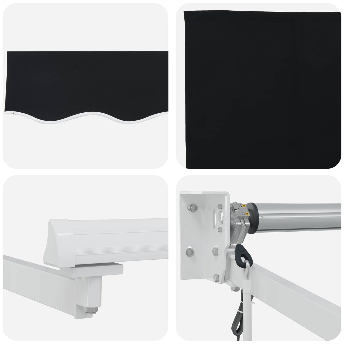 Electric Retractable Awning Black and White 3 x 2.5 m