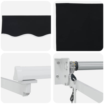 Electric Retractable Awning Black and White 3 x 2.5 m