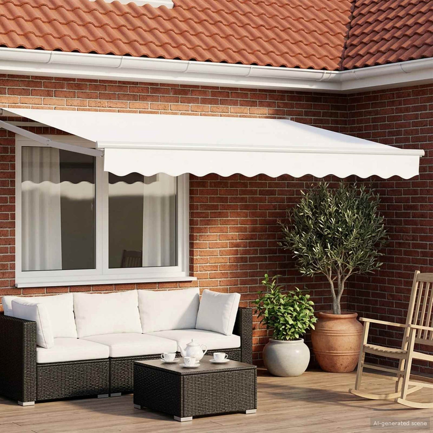 Electric Retractable Awning White 3 x 2.5 m