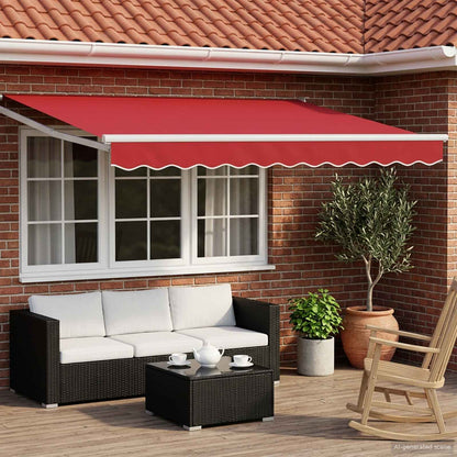 Electric Retractable Awning Red and White 3 x 2.5 m