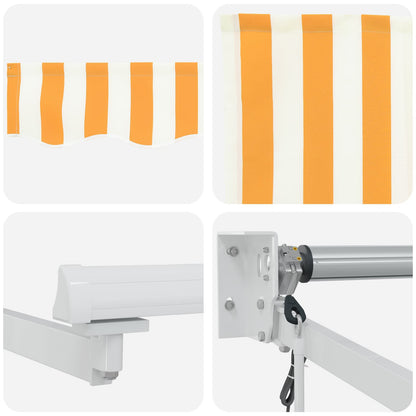 Electric Retractable Awning Yellow and White 3.5 x 2.5 m