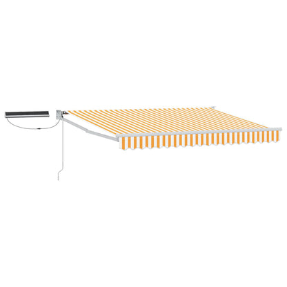 Electric Retractable Awning Yellow and White 3.5 x 2.5 m