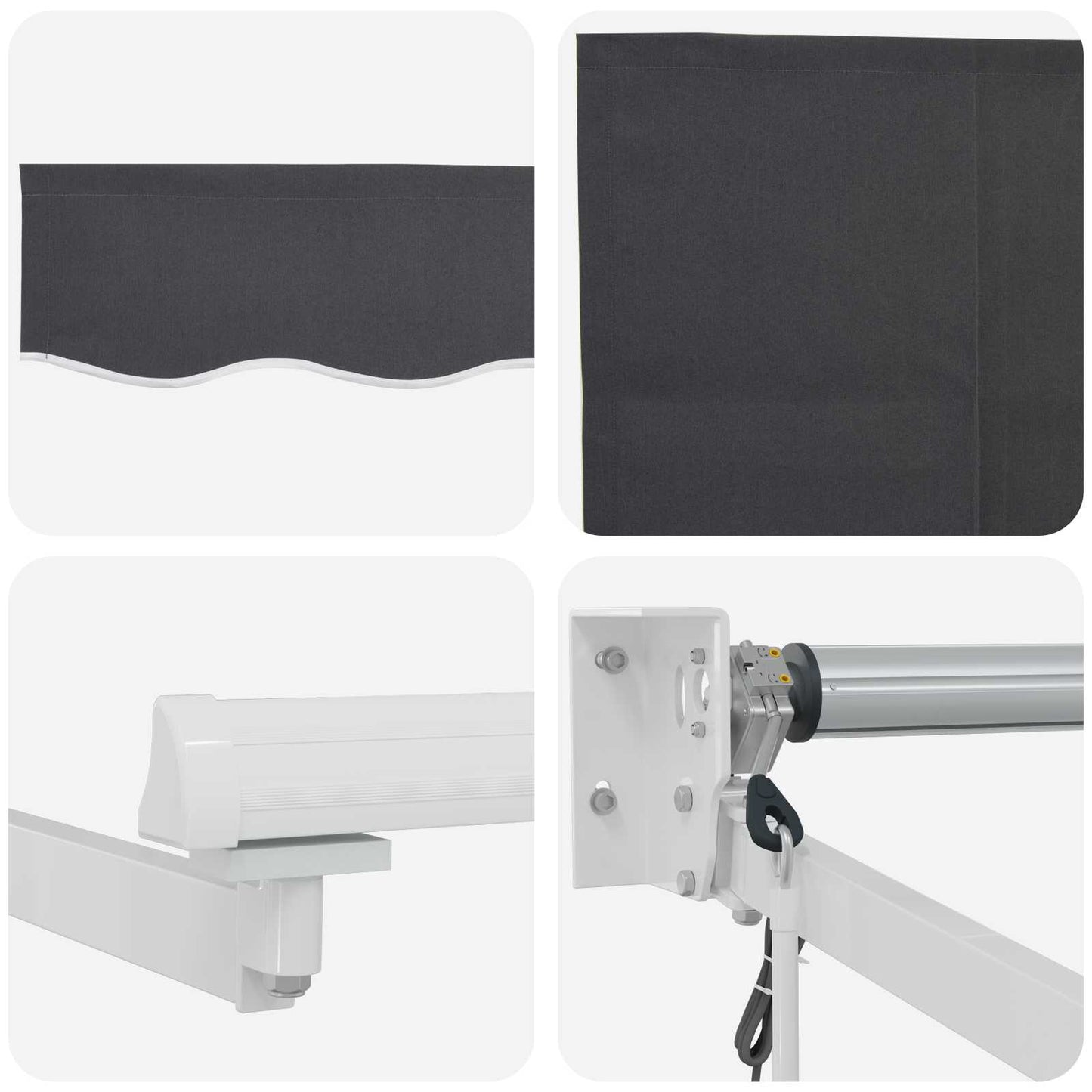 Electric Retractable Awning Anthracite and White 3.5 x 2.5 m