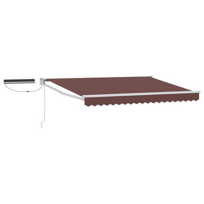 Electric Retractable Awning Brown and White 3.5 x 2.5 m