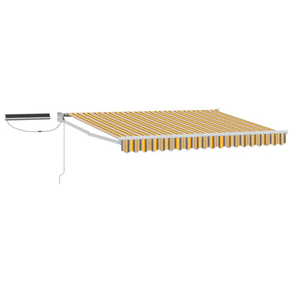 Electric Retractable Awning Yellow, Grey and White 3.5 x 2.5 m