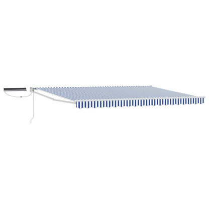 Electric Retractable Awning Blue and White 4 x 3 m