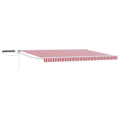 Electric Retractable Awning Red and White 4 x 3 m