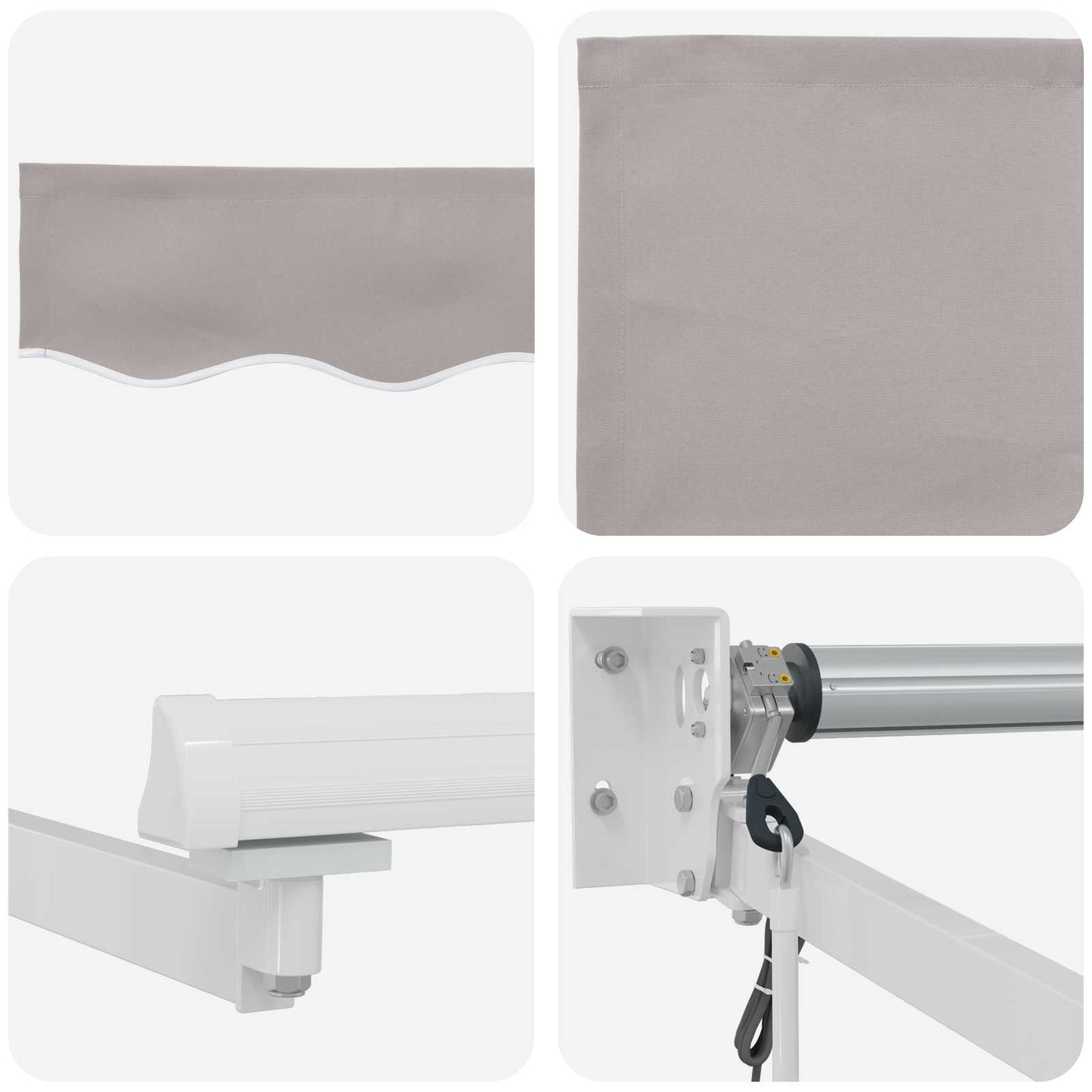 Electric Retractable Awning Light Grey and White 4 x 3 m