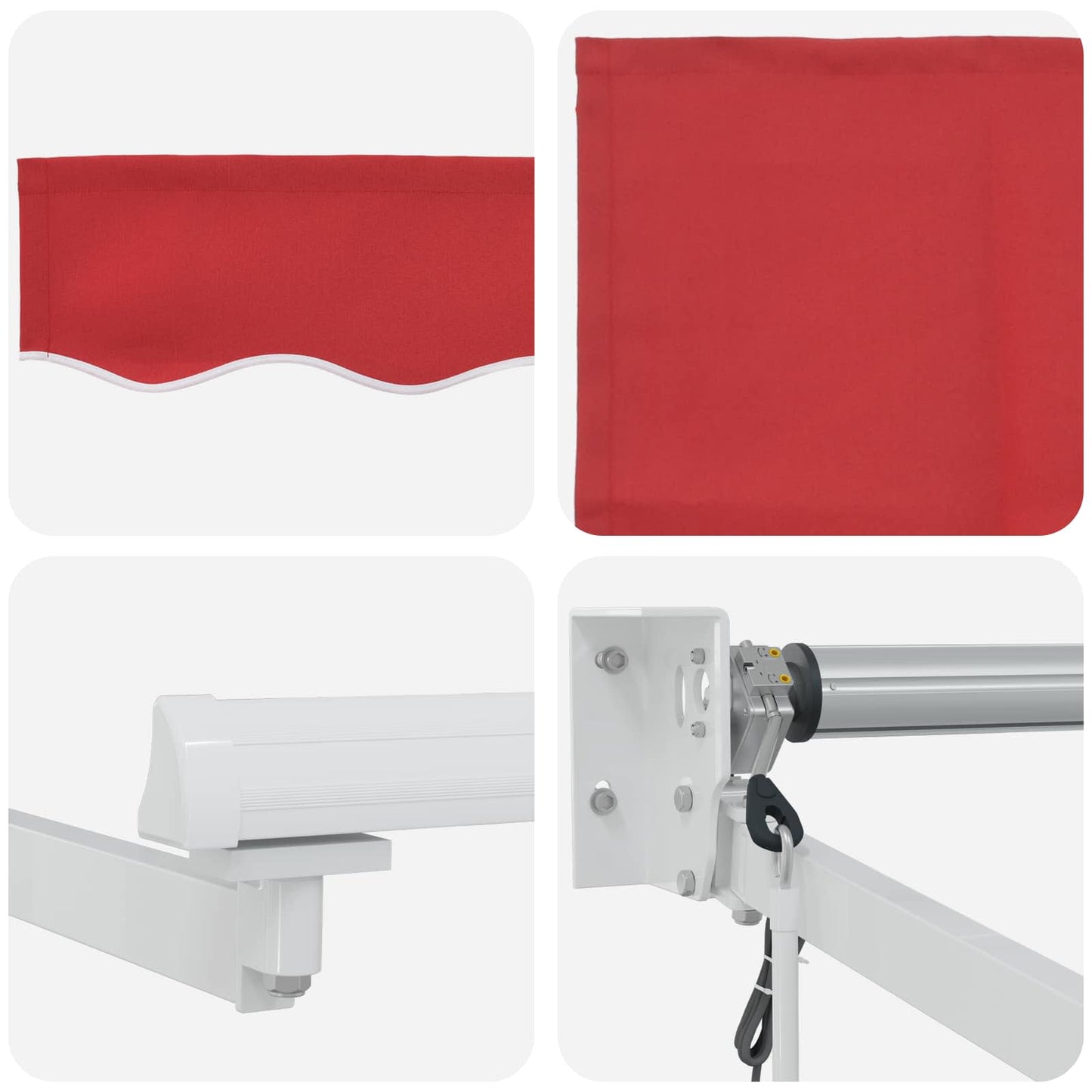 Electric Retractable Awning Red and White 4 x 3 m