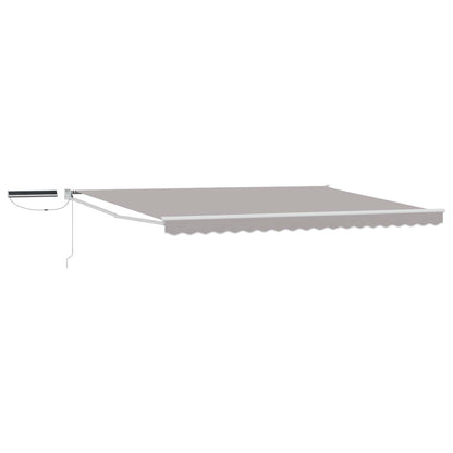 Electric Retractable Awning Light Grey and White 4.5 x 3 m