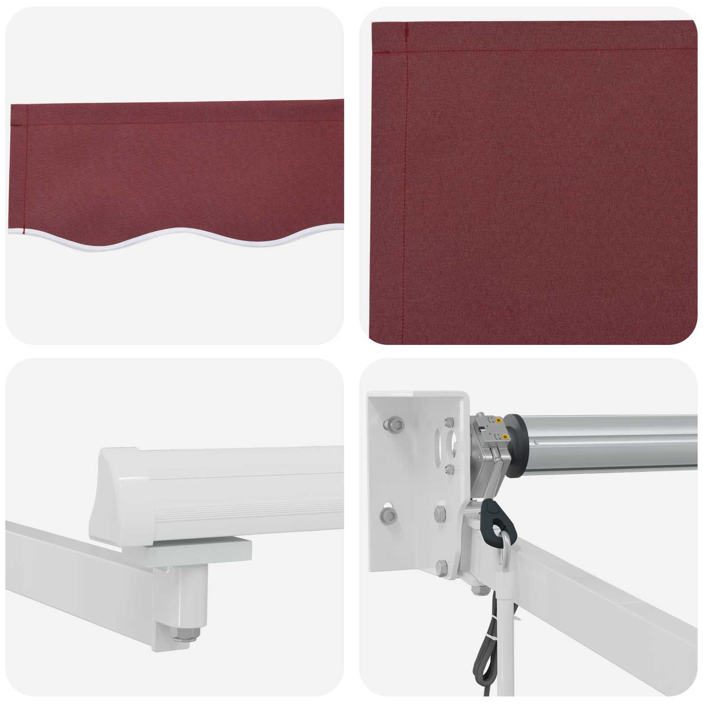 Electric Retractable Awning Burgundy and White 5 x 3 m