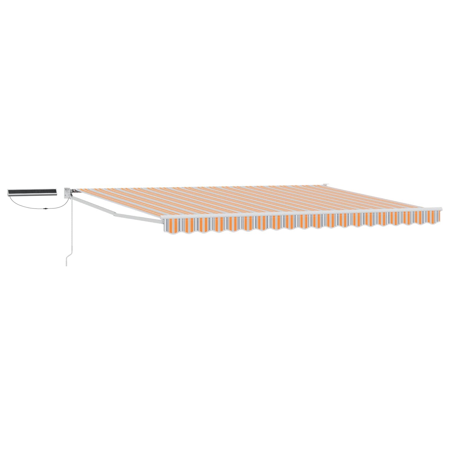 Electric Retractable Awning Grey, Orange and White 5 x 3 m