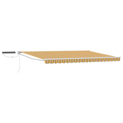 Electric Retractable Awning Yellow, Grey and White 5 x 3 m