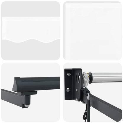 Electric Retractable Awning White and Anthracite 2.5 x 2 m