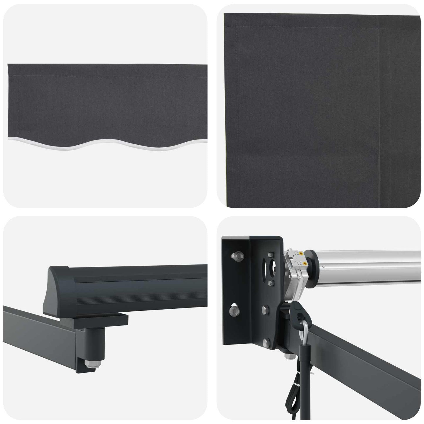 Electric Retractable Awning Anthracite 3.5 x 2 m