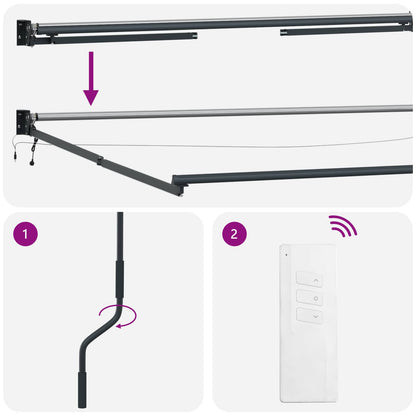 Electric Retractable Awning Beige and Anthracite 3.5 x 2 m