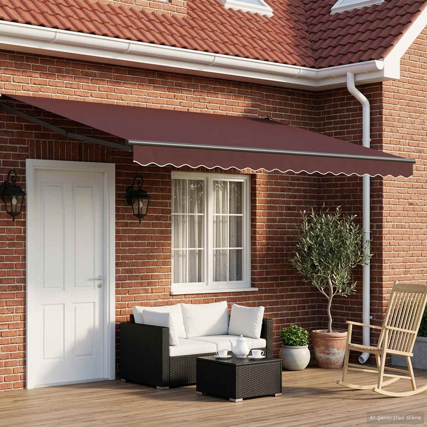 Electric Retractable Awning Brown and Anthracite 4 x 2 m