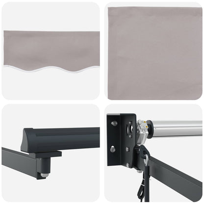 Electric Retractable Awning Light Grey and Anthracite 3 x 2.5 m