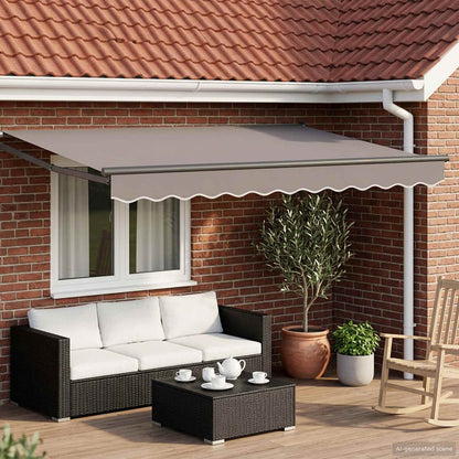 Electric Retractable Awning Light Grey and Anthracite 3 x 2.5 m