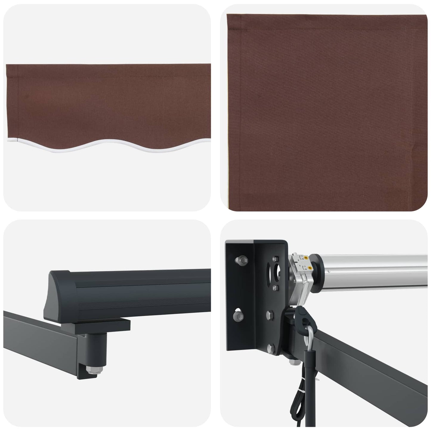 Electric Retractable Awning Brown and Anthracite 3.5 x 2.5 m