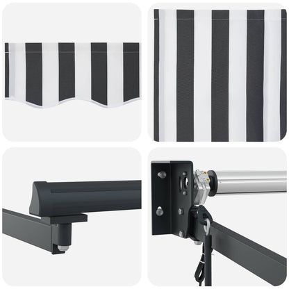 Electric Retractable Awning Anthracite and White 3.5 x 2.5 m