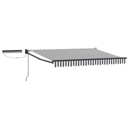 Electric Retractable Awning Anthracite and White 3.5 x 2.5 m