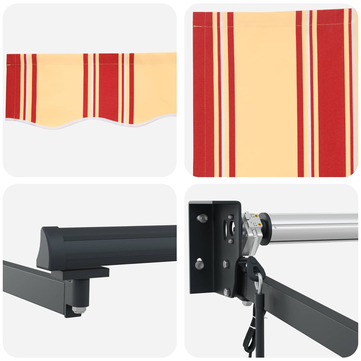 Electric Retractable Awning Multicolour 3.5 x 2.5 m