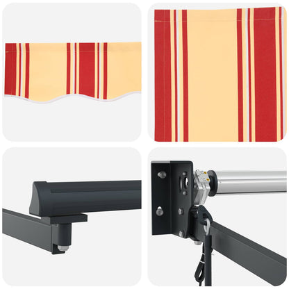 Electric Retractable Awning Multicolour 3.5 x 2.5 m