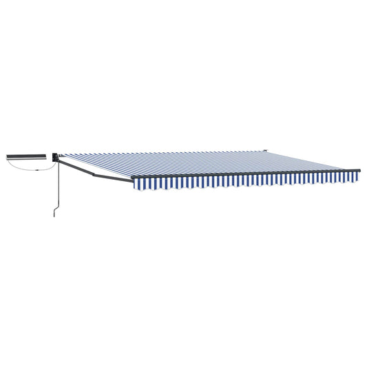 Solar Electric Awning 4 x 3 m Blue and White Stripe