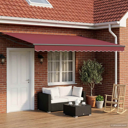 Electric Retractable Awning Burgundy and Anthracite 4 x 3 m