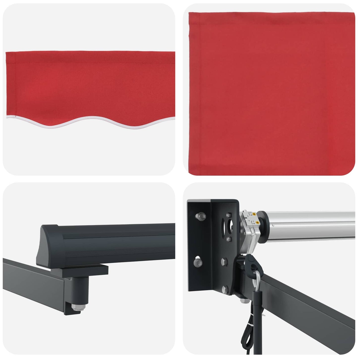 Electric Retractable Awning Red and Anthracite 4 x 3 m