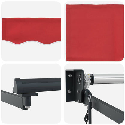 Electric Retractable Awning Red and Anthracite 4 x 3 m