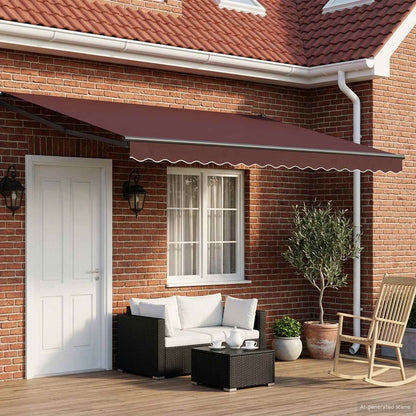 Electric Retractable Awning Brown and Anthracite 4.5 x 3 m