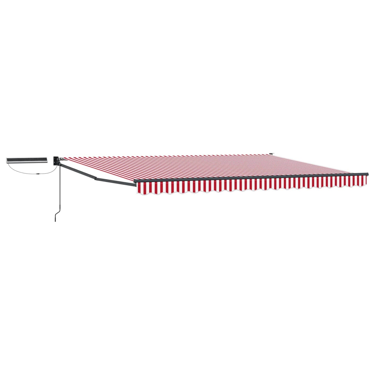 Electric Retractable Awning Red, White and Anthracite 4.5 x 3 m