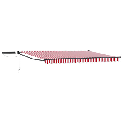 Electric Retractable Awning Red, White and Anthracite 4.5 x 3 m