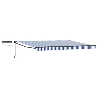 Electric Retractable Awning Blue, White and Anthracite 5 x 3 m
