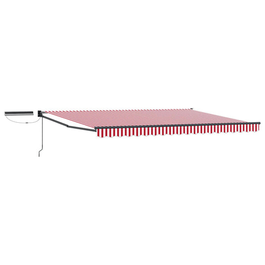 Solar Electric Awning 5 x 3 m Red and White Stripe