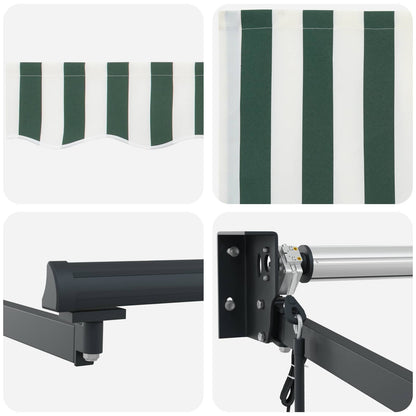 Electric Retractable Awning Green, White and Anthracite 5 x 3 m