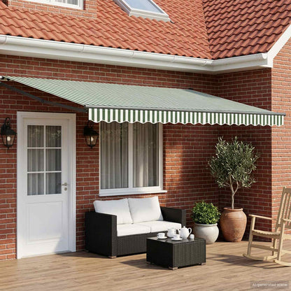 Electric Retractable Awning Green, White and Anthracite 5 x 3 m