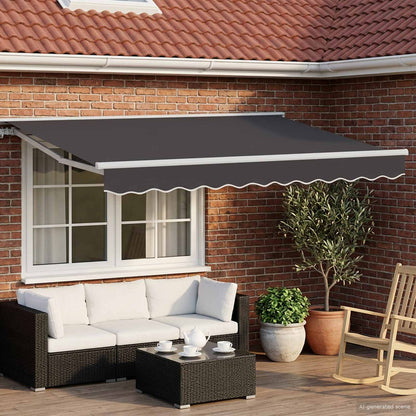 Manual Retractable Awning Anthracite 3.5 x 2.5 m