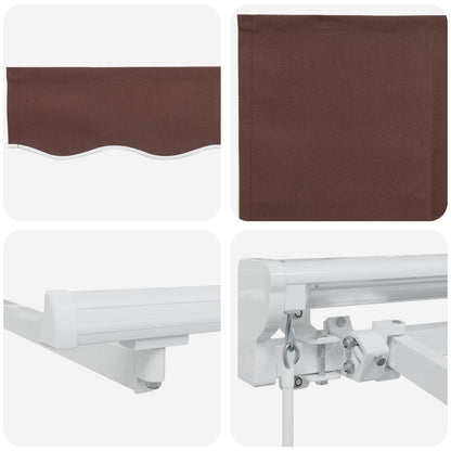 Manual Retractable Awning Brown 3.5 x 2.5 m