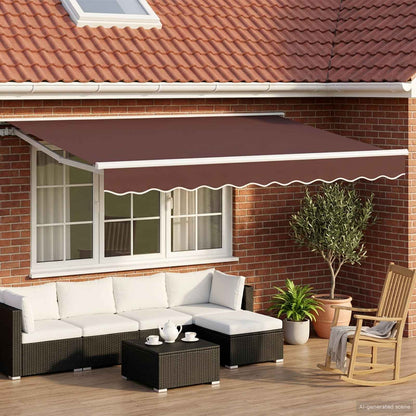 Manual Retractable Awning Brown 3.5 x 2.5 m