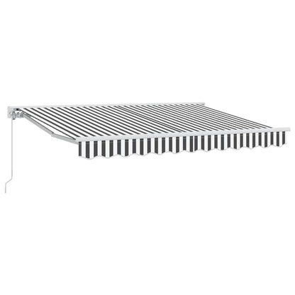 Manual Retractable Awning Anthracite and White 3.5 x 2.5 m