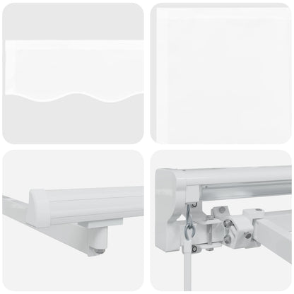 Manual Retractable Awning White 3.5 x 2.5 m