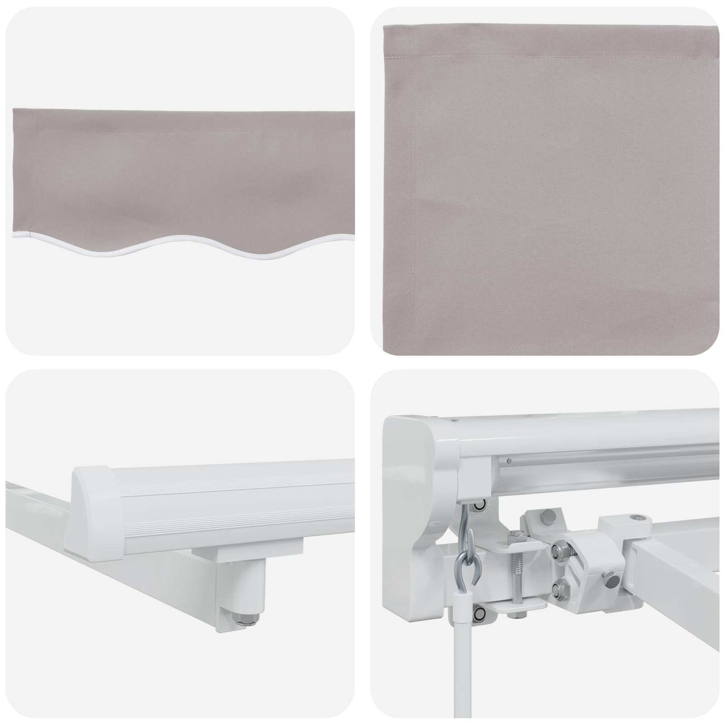 Manual Retractable Awning Light Grey 3.5 x 2.5 m