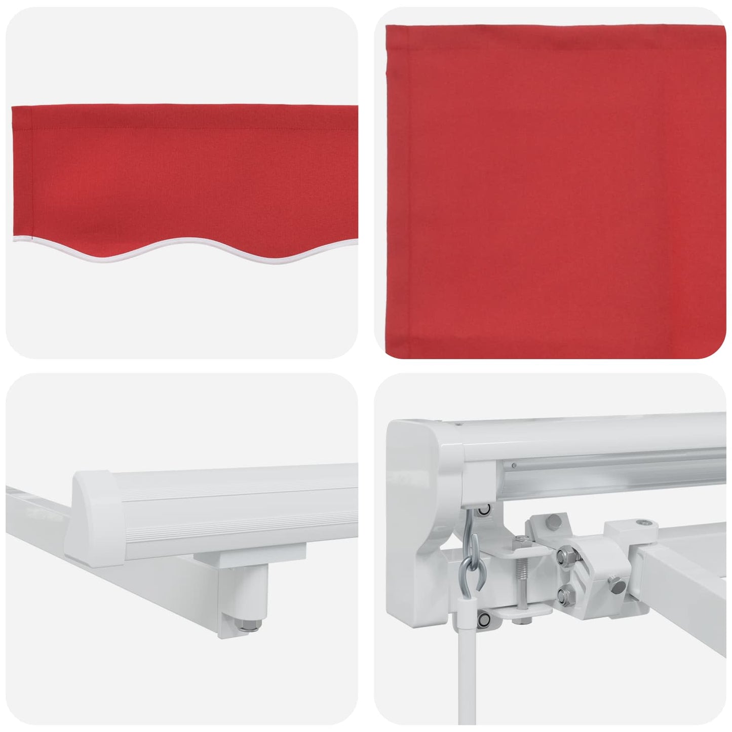 Manual Retractable Awning Red 3.5 x 2.5 m
